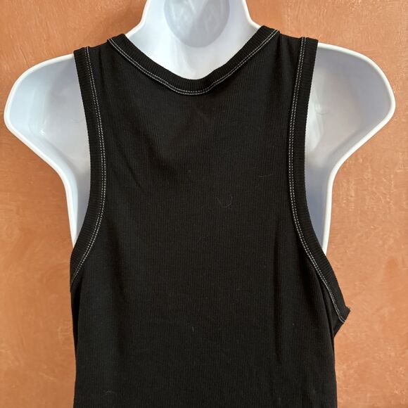 OSOS Design Maxi Dress Sz US12. Black Sleeveless Summer Boho Cotton Stretch - Picture 8 of 12